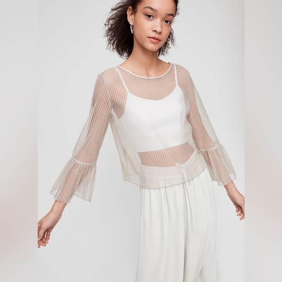 NWOT Aritzia Babaton Humbert Blouse, Bell Sleeve Shell Blouse, Cairo Gold, XXS, - Picture 3 of 10